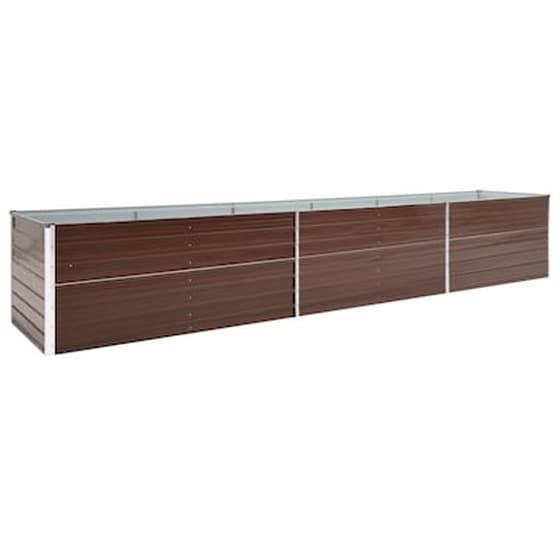 Vidaxl Ζαρντινιέρα Υπερυψωμένη Καφέ 480x80x77 Εκ. Γαλβαν. Χάλυβας image 2