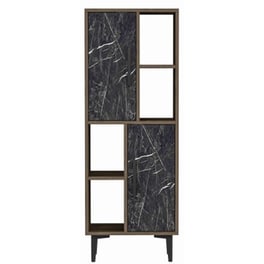 Βιβλιοθήκη 24Mall Toro από Μοριοσανίδα 50x29.6x135 cm - Μαύρο/Καρυδί