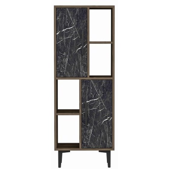 Βιβλιοθήκη 24Mall Toro από Μοριοσανίδα 50x29.6x135 cm - Μαύρο/Καρυδί image 0