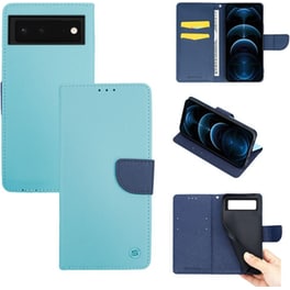 Θήκη Google Pixel 6 5G - Sonique Trend Book - Σιέλ /Σκούρο Μπλε