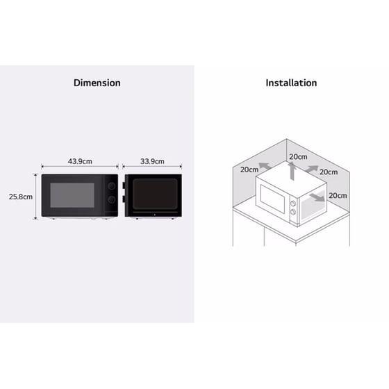 LG MS2082F 20 lt Μαύρο Φούρνος Μικροκυμάτων image 12