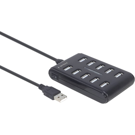 Gembird UHB-U2P10P-01 USB Hub 10-Port USB 2.0 συμβατό με USB-A image 2