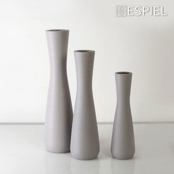 Διακοσμητικό Βάζο Espiel Mig110 Κεραμικό Φ11x38.5 cm - Γκρι image 1