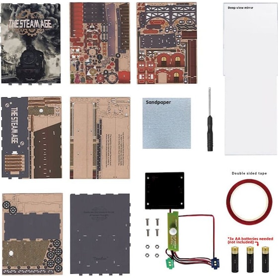 DIY 3D Puzzle Book Nook Kit Βιβλιοστάτης - The Steam Age image 4