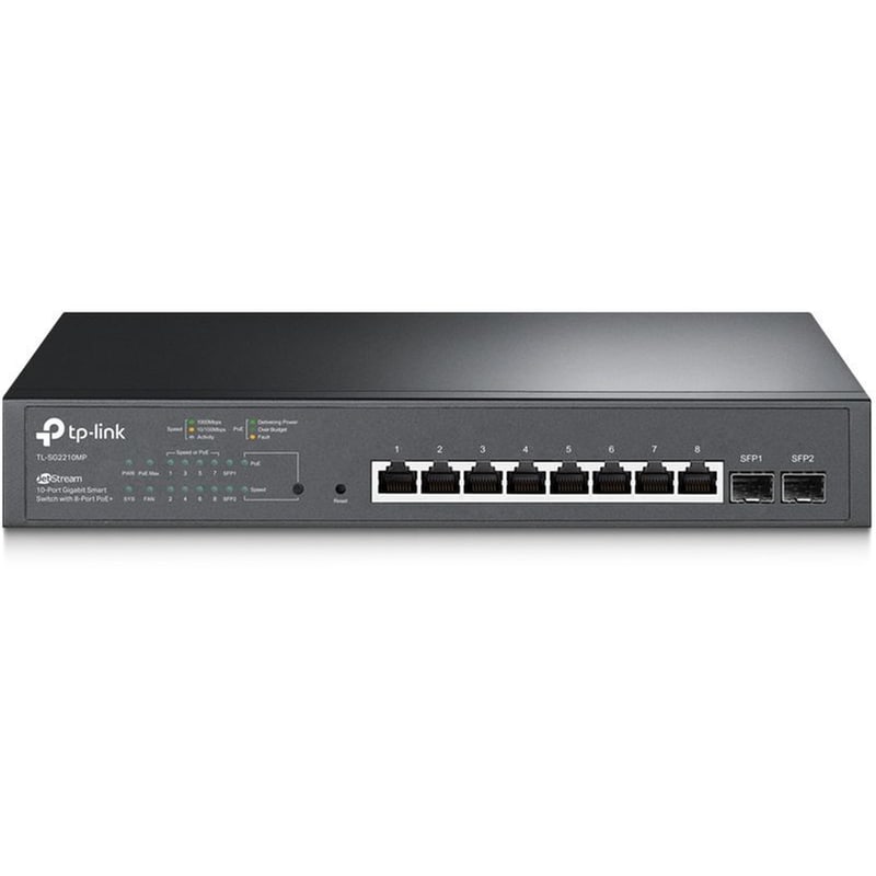 TP-LINK TP-Link TL-SG2210MP JetStream Network Switch L2/L3/L4 PoE+ με 8 θύρες