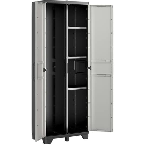 Ντουλάπα Keter Gear Δίφυλλη Πλαστική 68x39x182 cm - Γκρι/Μαύρη image 2