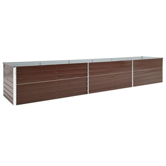 Vidaxl Ζαρντινιέρα Υπερυψωμένη Καφέ 480x80x45 Εκ. Γαλβαν. Χάλυβας image 2