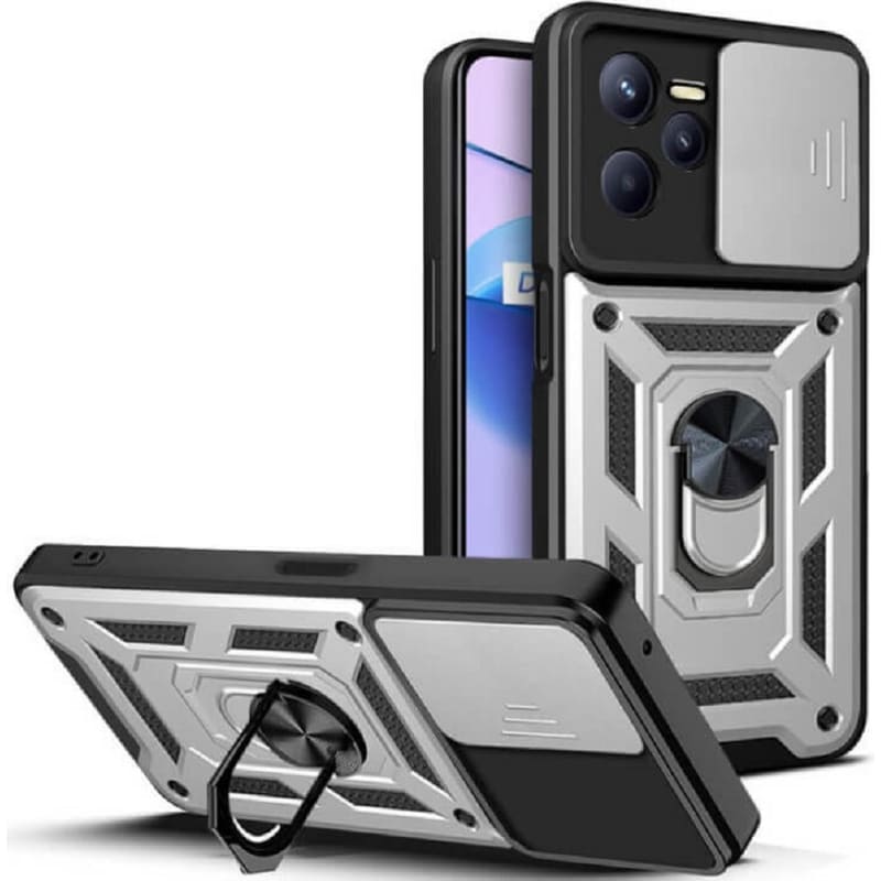 Θήκη Realme C35 - Bodycell Armor Slide - Ασημί