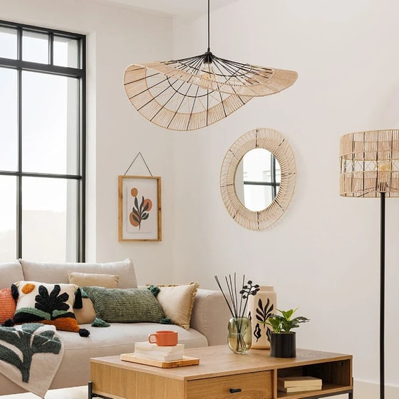 Φωτιστικό Οροφής Μονόφωτο Spitishop A-s Cosy 190714 Χάρτινο - Εκρού/Μαύρο image 1