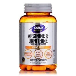 Αμινοξέα Now Sports Arginine And Ornithine 500/250 mg - 100 κάψουλες