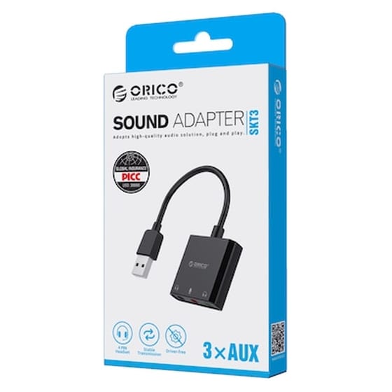 Κάρτα Ήχου Orico SKT3 USB 2.0, 3x 3.5mm - Μαύρο image 5