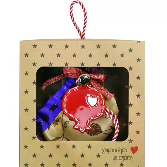 Γούρι Synchronia&nbsp;Κεραμικό&nbsp;Mini&nbsp;Ρόδι&nbsp;με Καρδιά 18cm image 0