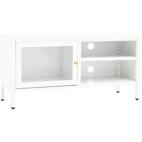 Έπιπλο Τηλεόρασης VidaXL Ατσάλι Και Γυαλί 90x30x44cm - Λευκό image 0