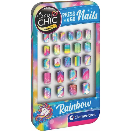 Clementoni Crazy Chic Παιδικό Αυτοκόλλητα Νυχιών Press & Go Nails Rainbow image 0