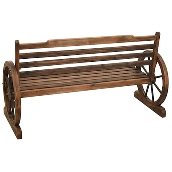 Παγκάκι Κήπου VidaXL από Μασίφ Ξύλο Ελάτης 142x61x78 cm - Καφέ image 5