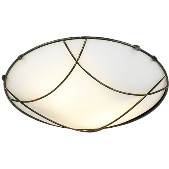 Φωτιστικό Πλαφονιέρα Aca Decor Minos Dla7193 από Μέταλλο/Γυαλί - Μαύρο/Χρυσό image 0