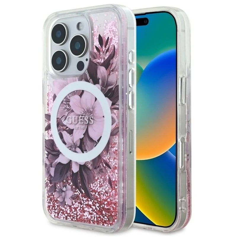 Θήκη Apple iPhone 16 Pro - Guess Liquid Glitter - Pink GUESS