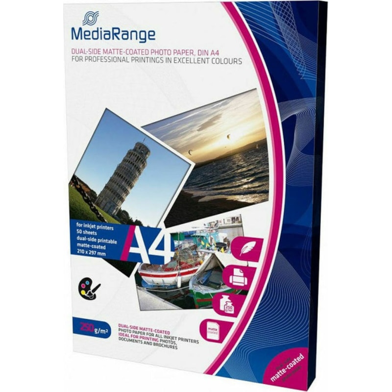 MediaRange Φωτογραφικό Χαρτί Matte A4 200 gr/m² για Inkjet Εκτυπωτές 50 φύλλα