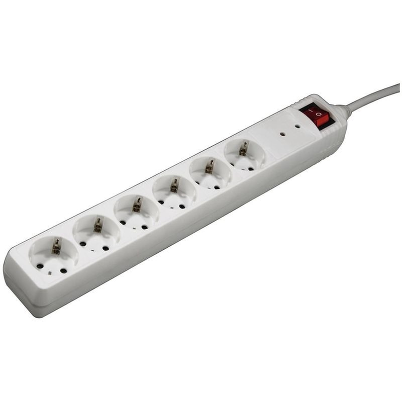 Πολύπριζο Ασφαλείας Hama 47778 6 Θέσεων 1.4m - Λευκό