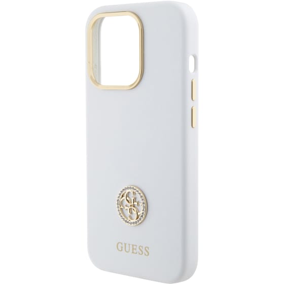 Guess Quot;4g Strass Logo Collection Quot; Case Θήκη Προστασίας Από Σιλικόνη – Iphone 15 Pro (white – Guhcp15lm4dgph) image 2