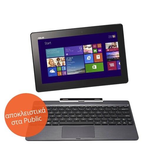 Asus Transformer Book T100TAM-BING-DK012B Ultrabook/Tablet 10.1" 32GB Γκρι/Ασημί + Microsoft Office 365 image 0