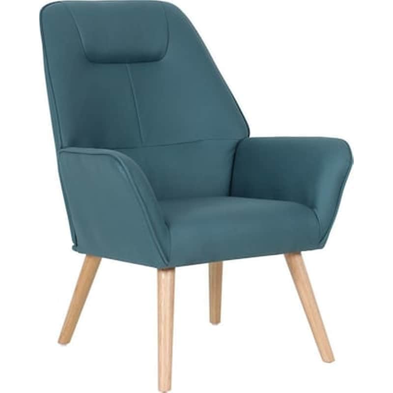 WOODWELL Πολυθρόνα Woodwell Nabuk από Ύφασμα - Μπλε