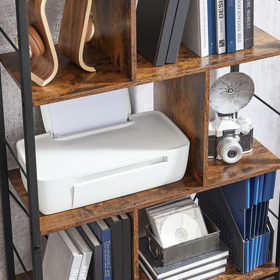 Ραφιέρα Vasagle Lbc121b01 από Μοριοσανίδα/Μέταλλο 74x30x150cm - Καφέ/Μαύρο image 1