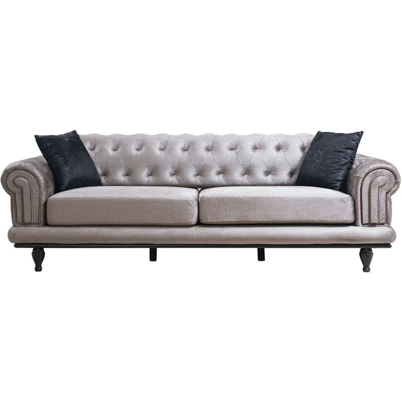 24MALL Τριθέσιος Καναπές 24Mall Noto 230x95 cm - Γκρι