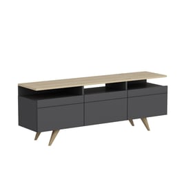 Έπιπλο Τηλεόρασης Melone από Μοριοσανίδα 150x35x52cm - Ανθρακί/Καφέ