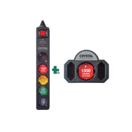 Πολύπριζο Ασφαλείας Crystal Audio 5 Θέσεων & Πρίζα Ασφαλείας 3 Θέσεων - Μαύρο