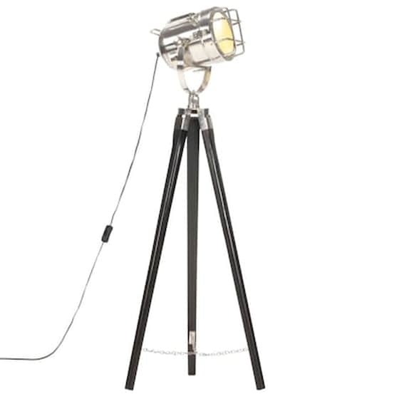 Vidaxl Φωτιστικό Δαπέδου Προβολέας Τρίποδο Μαύρο 97 Εκ. Ξύλο Μάνγκο image 2