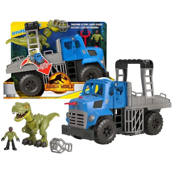 Φιγούρες Imaginext Jurassic World 3 με Νταλίκα Απόδρασης image 0