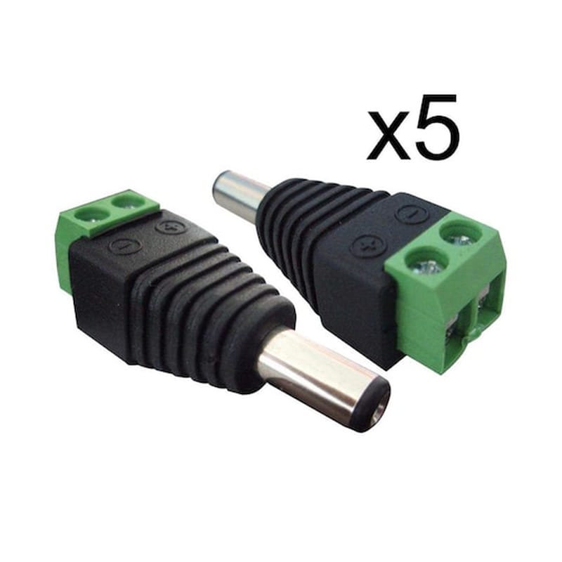 Βύσμα Τροφοδοσίας Dc Αρσενικό St-dc05, 5.5 X 2.1mm, Σε Κλέμα, 5 Τμχ