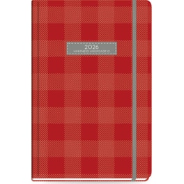 Ημερολόγιο Ημερήσιο 2026 The Writing Fields Plaid 12Μ Κόκκινο