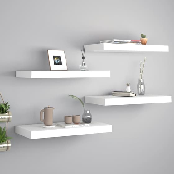 Ράφια Τοίχου VidaXL από MDF 50x23 cm 4 Τμχ - Λευκό image 2