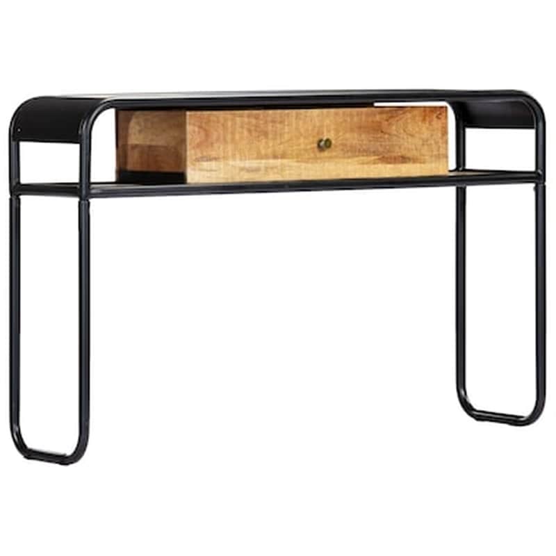 VIDAXL Κονσόλα Vidaxl από Μασίφ Ξύλο Μάνγκο 118x30x75 cm - Μαύρη