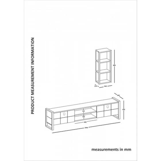 Έπιπλο Τηλεόρασης 24Mall Firma από Μοριοσανίδα 184.5x34x45 cm - Μπεζ image 7