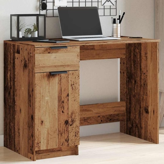 Γραφείο VidaXL από Επεξεργασμένο Ξύλο 100x50x75 cm - Παλιό Ξύλο image 3