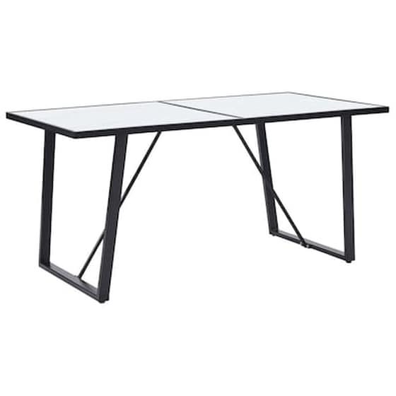 Τραπεζαρία Vidaxl από Ψημένο Γυαλί 160x80x75 cm - Λευκή image 0