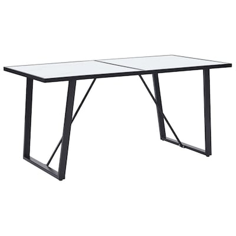 Τραπεζαρία Vidaxl από Ψημένο Γυαλί 160x80x75 cm - Λευκή