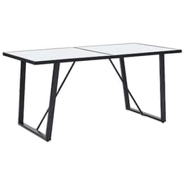 Τραπεζαρία Vidaxl από Ψημένο Γυαλί 160x80x75 cm - Λευκή