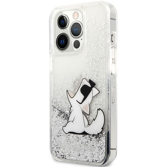 Θήκη Karl Lagerfeld iPhone 13 Pro Max - Karl Lagerfeld Choupette Fun Hard Case - Clear/Glitter Silver image 5