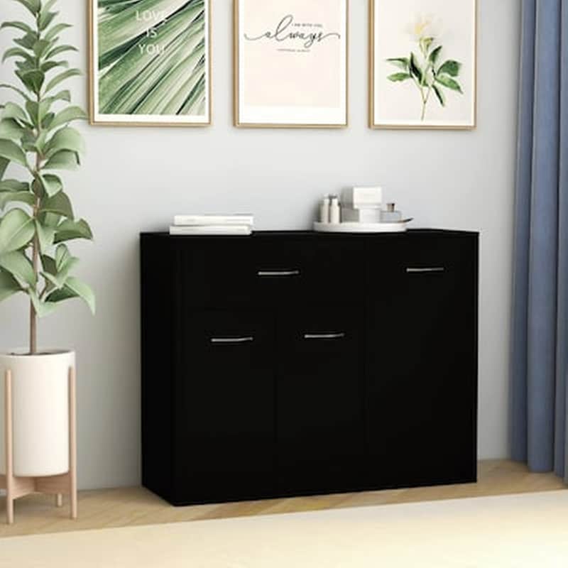 VIDAXL Vidaxl Μπουφές Μαύρος 88 X 30 X 70 Εκ. Από Μοριοσανίδα