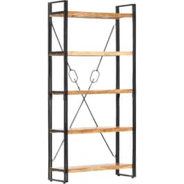 Βιβλιοθήκη VidaXL από Ξύλο 90x30x180 cm - Καφέ/Μαύρο