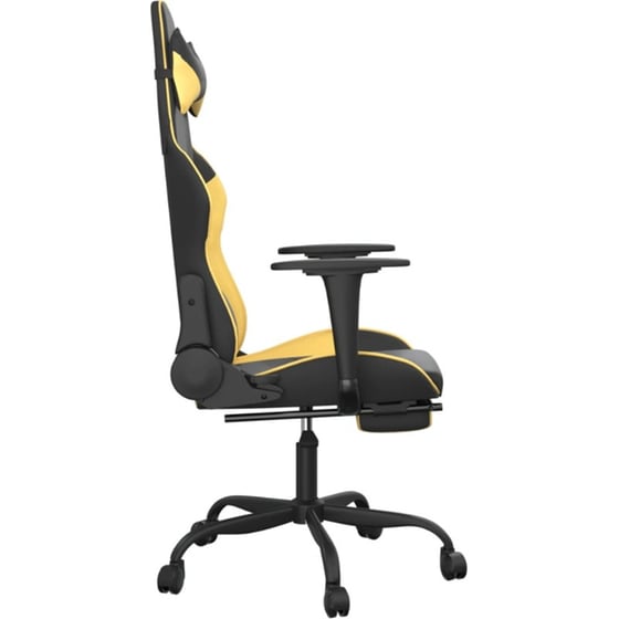 Καρέκλα Gaming VIDAXL 3143655 με Υποπόδιο από Τεχνητό Δέρμα - Μαύρο image 1