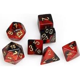Σετ Ζάρια Chessex Gemini Polyhedral - Μάυρο/Χρυσό
