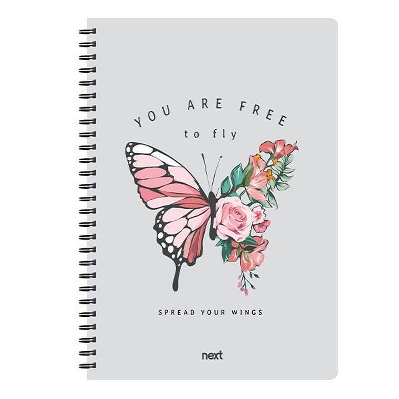 Τετράδιο Σπιράλ Next 3 Θεμάτων Trends Butterfly 105 Φύλλων