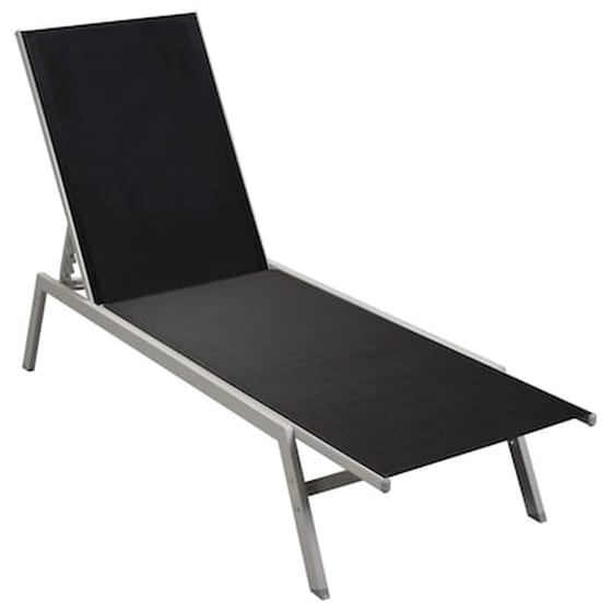 Ξαπλώστρα Παραλίας VidaXL από Ατσάλι και Textilene 200x58x32 cm - Μαύρο image 3