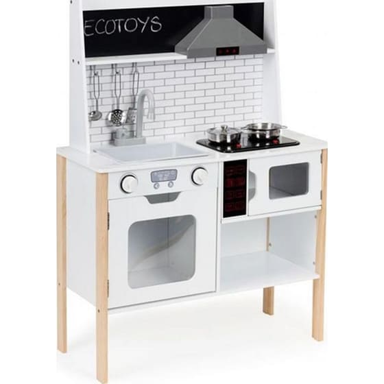 Ξύλινη Παιδική Ecotoys Plk537 Κουζίνα Με Led Φωτισμό & Ήχο - 70x29.5x94.5 cm, image 1