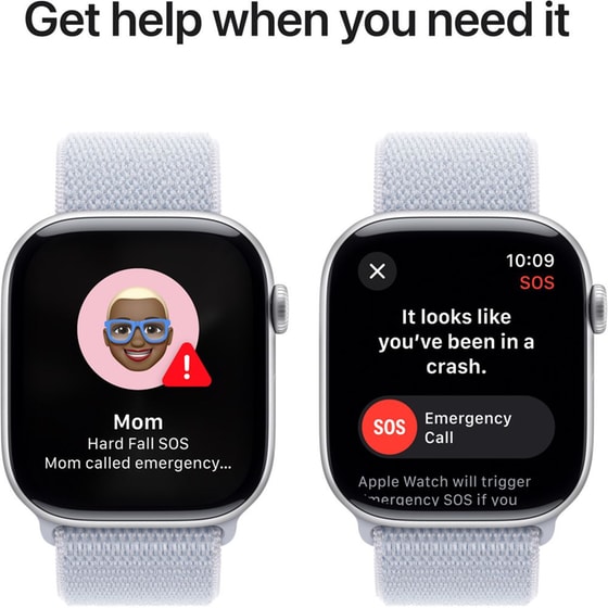 Apple Watch Series 10 GPS + Cellular 42mm Silver Aluminum Case with Blue Cloud Sport Loop image 4